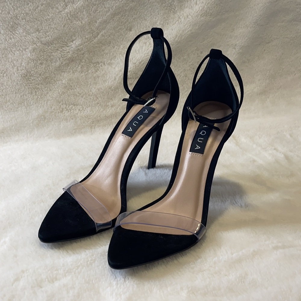 Black Size 6 High Heel Sandals by Aqua
